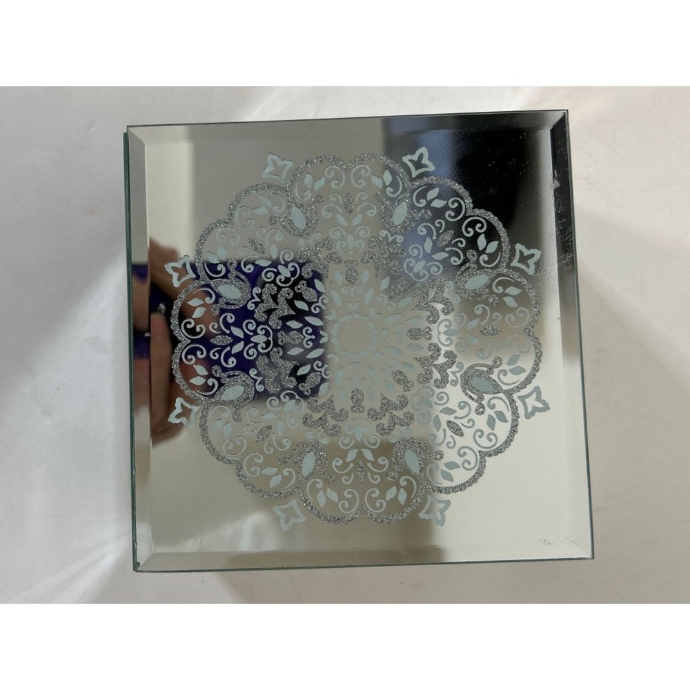 Mirrored Square Trinket Jewelry Box Square